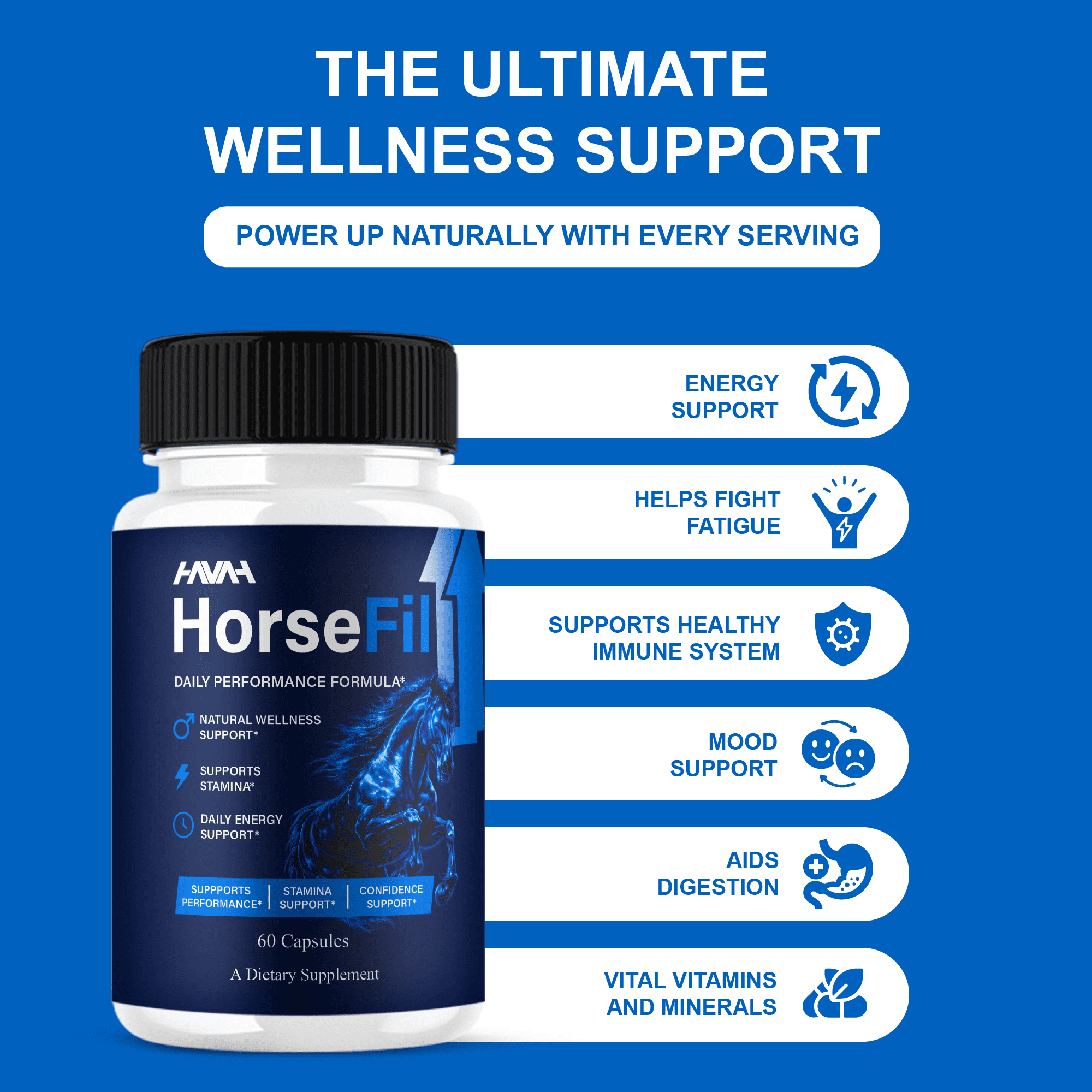 Horsefil Overall Support Capsules, Horsefill Male Supplement (60 Capsules)