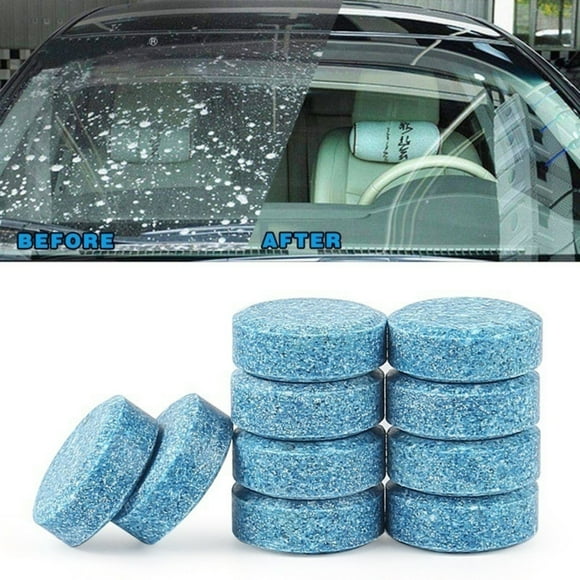 Riforla 60PCs Car Windshield Washer Tablets Concentrated Glass Water Effervescent Cleaner for Windscreen Wiper Cleaning Agents Blue