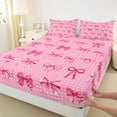 thumbnail image 3 of Manfei Kawaii Ribbon Bow Knot 4 Pieces Queen Sheet Sets for Girls Female Children,Polka Dots Ultra Soft Flat Sheet,Dreamy Princess Queen Fitted Sheet,Microfiber Bedroom Decor, 3 of 7