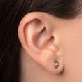 thumbnail image 2 of Aretes de oro 14k GIALLO Broquel Princesa de oro amarillo mate y oro blanco brillante, 2 of 4