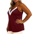 thumbnail image 4 of LEKWK Camisole Tops for Women Plus Size Lace Trim Criss Cross V Neck Tank Tops Spaghetti Strap Loose Fit Comfy Summer Shirts Fashion Going Out Y2K Shirts, 4 of 7