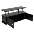thumbnail image 5 of Flash Furniture Evanston Black TV Stand with Shelves, Cabinet and Stainless Steel Tubing, 5 of 8