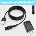 thumbnail image 4 of Cargador compatible con la recortadora eléctrica Manscaped Lawn Mower 3.0/2.0 – Cable de carga de repuesto y adaptador de pared + cable USB, 4 of 7