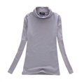 thumbnail image 3 of Femmes à Manches Longues Col Roulé Équipage Stretch Slim T-Shirt Couche Top, 3 of 6