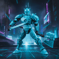 thumbnail image 5 of 2026 New Articulated Robot Action Figure with Interchangeable Weapons, Multi-Jointed Plastic Mecha Model for Desktop Decor, Collectible Display, and Photography，Gold, 5 of 6
