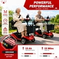 thumbnail image 6 of 4 Wheel Mobility Scooter for Seniors&Adults,15 Miles Foldable Electric Mobility Scooter,350W Powered Electric Wheelchair Device for Adults 300 lbs,LED Lights,Basket,Compact Mobile for Travel, 6 of 10
