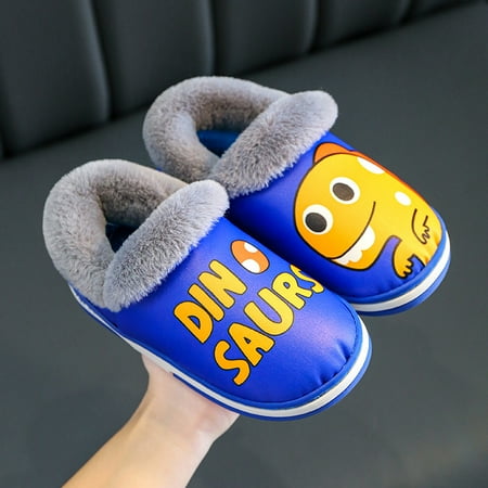 

Kids Children s Boys Girls Cartoon Plush Shoes Indoor Home Warm Cotton Slippers