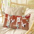 thumbnail image 4 of Red Crane Pillow Covers, Linen Long Throw Pillow Case, Vintage Elegant Spring Floral Botanical Holiday Pillow Protector Decorative Cushion Cover for Living Room/Bedroom 20" x 26", 4 of 8