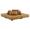 thumbnail image 4 of Saunter Tufted Vegan Leather Vegan Leather 4-Piece Sectional Sofa-EEI-5209-TAN, 4 of 7
