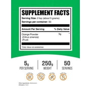 BulkSupplements Orange Powder - 5g per Serving - 250 Grams (8.8 oz) - 50 Servings