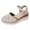 Beige, variant on Closed Toe Platform Wedge Sandals for Women Espadrilles Color Block Casual Footwear