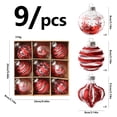 thumbnail image 2 of 9 Pcs Hand‑Painted Christmas Tree Ornaments, 3.14 Inch Plastic Hanging Baubles, Champagne Xmas Balls for Holiday Home Party Decor, 2 of 5