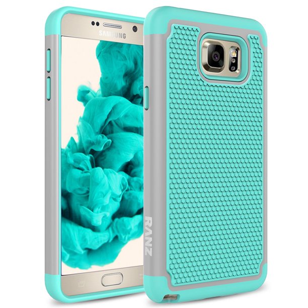 Galaxy Note 5 Case, RANZ Mint/ Grey Heavy Duty Dual Layer Armored Hybrid  Case Cover For Samsung Galaxy Note 5 (N9200)