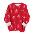 thumbnail image 4 of Dancing Skeletons Fun Halloween Graphic Sweatshirt Round Neck Long Sleeve Loose Fit Pullover Top Casual Fall Winter Daily Wear, 4 of 5