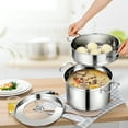 thumbnail image 4 of Costway 2-Tier Steamer Pot 304 Stainless Steel Steaming Cookware w/ Glass Lid, 4 of 8