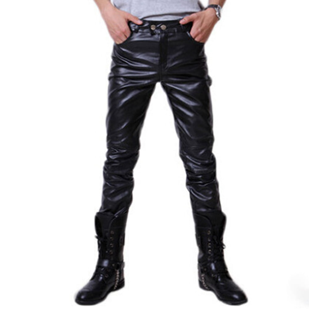 Fashion GoldMotorcycle PU Leather Pants Mens Brand Skinny Shiny Gold  Silver Black Pants Trousers Nightclub Stage Pants For Singers Dancers WAR   Best Price Online  Jumia Egypt