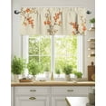 thumbnail image 2 of Retro Flower Valances for Windows Plum Blossom Bud Branch Leaves Linen Valance Rod Pocket Light Filtering Short Window Treatments Curtains for Kitchen Bathroom Living Room Bedroom, 54 x 18 Inch, 2 of 7
