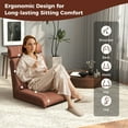 thumbnail image 6 of Topcobe Folding Floor Chair with 14-Position Adjustable Backrest and 5-Position Adjustable Headrest, Modern Chair for Living Room, Bedroom, Balcony-Brown, 6 of 8