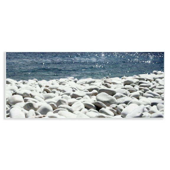 Stupell Industries Greek Pebbles Shore Landscape & Nature Photography Unframed Art Print Wall Art, 17 x 7