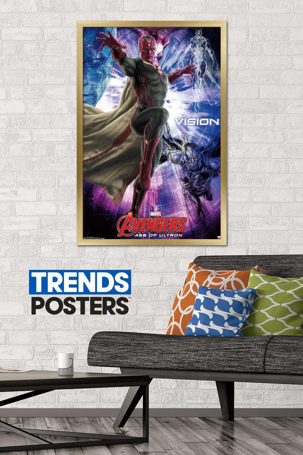 Marvel Cinematic Universe - Avengers - Age of Ultron - Vision Wall Poster, 22.375" x 34", Framed