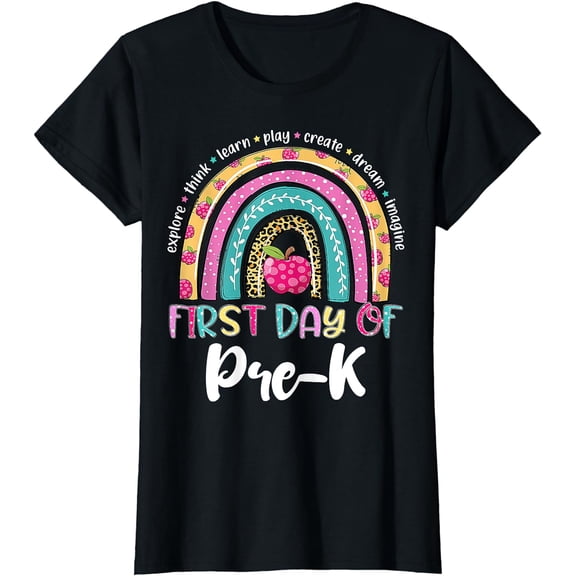 Back To School Shirt Rainbow Happy First Day Of Pre K Gift T-Shirt