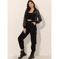 thumbnail image 4 of Chaqueta bomber Allegra K Mujer Manga Larga Con Cremallera Malla Pura Negro, 4 of 5