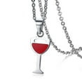 thumbnail image 1 of Pendentif Verre à Vin Rouge Tendance pour Femmes Collier Crochet en Acier Inoxydable, 1 of 4