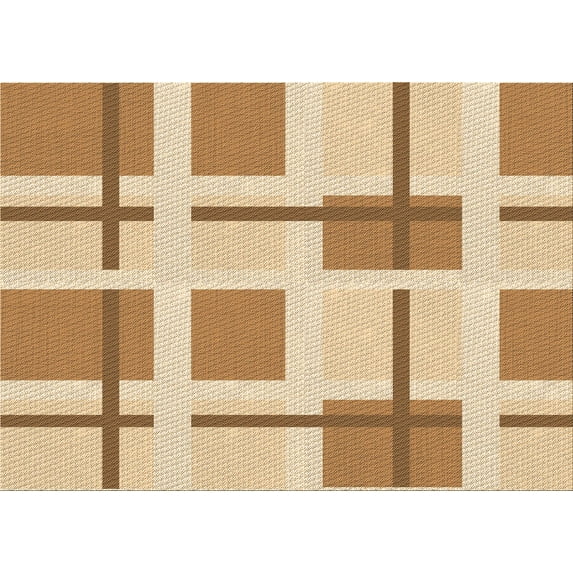 Ahgly Company Machine Washable Indoor Rectangle Transitional Brown Gold Area Rugs, 5' x 8'