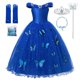 thumbnail image 1 of Disney Cinderella Costume Girls Princess Cosplay Dress Up Clothes for Girls Christmas Halloween Party Costume Kids Birthday Gown5T-6T (tag 130) Gao Jinjia LED, 1 of 2