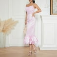 thumbnail image 3 of Women Spaghetti Strap Maxi Dress Sleeveless Backless Low Cut Ruffle Hem Long Dress Going Out Cami Dresses, 3 of 6