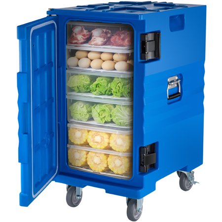 VEVOR Insulated Food Pan Carrier 109 Qt Hot Box for Catering  LLDPE Food Box Carrier with Double Buckles  Front Loading Food Warmer with Handles  End Loader with Wheels for Restaurant  Canteen  Etc.