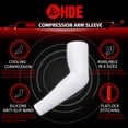 thumbnail image 3 of HDE Arm Compression Sleeves for Kids Youth Sports Basketball Shooting White 2 Count - L, 3 of 5