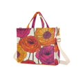 thumbnail image 7 of FORMRS Womens Corduroy Tote Bag Crossbody Shoulder Handbag with Pocket, Purple Hand Drawn Floral, 7 of 7