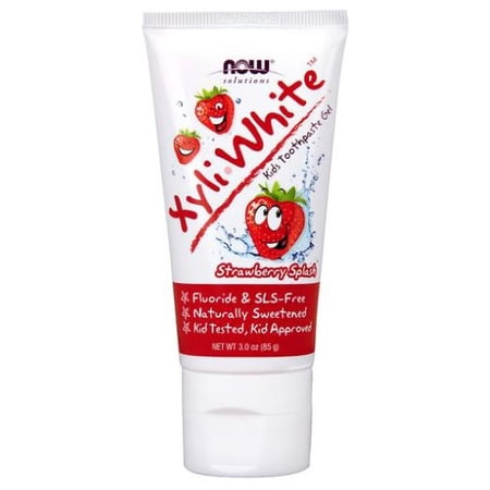 (3 pack) (3 pack) Now Xyliwhite Fluoride-Free Kids Toothpaste, Strawberry Splash, 3 Oz