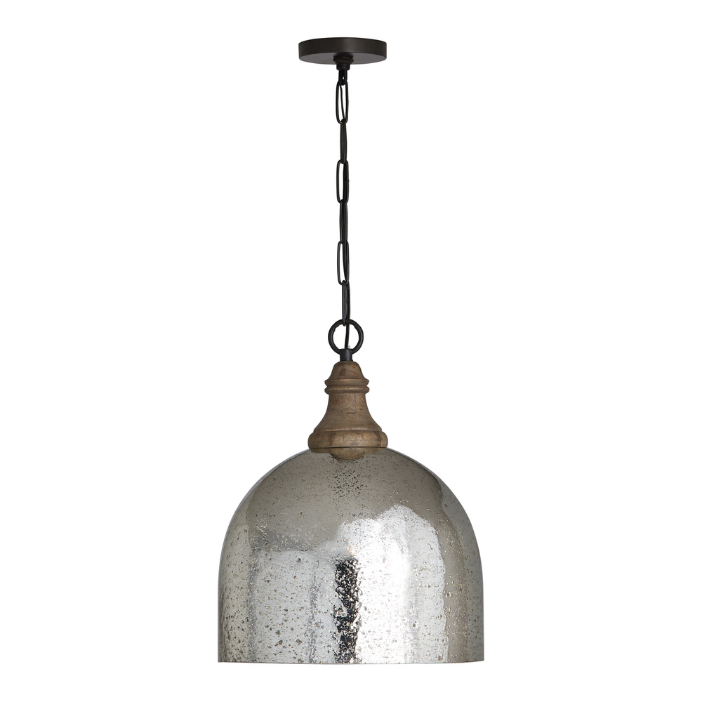Capital Lighting 336011YP483 1 Light Pendant Light, Grey Wash & Pewter