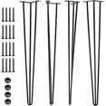 thumbnail image 1 of SPACEEUP 28" Hairpin Table Legs, 4PCS Coffee Desk Legs with Rubber Floor Protectors, 880lbs Load Capacity, Heavy Duty Black Metal Furniture Legs 3 Rods for DIY Bench Desk Dining End Table Chairs, 1 of 4