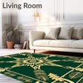 thumbnail image 2 of ODIKA 5'x7' Machine Washable Non-Slip Area Rug, Luxurious Radiant Starburst Skirt Featuring Festive Pine Needle Details High Traffic Rug with Pad, Green, 624403, 2 of 8