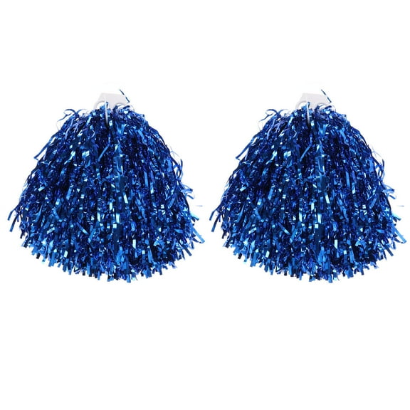 OFFIGAM 1Pair Blue Plastic Cheer Poms with Smooth Ring for Sport Cheering and Competition