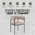 thumbnail image 6 of LeisureMod Dining Chair Upholstered in Leather with Padded Seat and Open Back Design Powder-Coated Iron Frame for Modern Home, Kitchen, or Office Cyril Collection Set of 4 in Taupe, 6 of 12