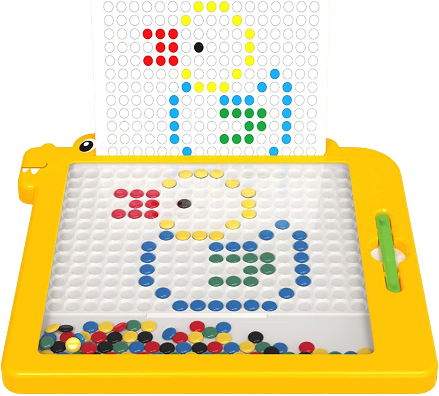 Magnetic Drawing Board for Kids and Toddlers Age 3-5, Fun Magnetic Board  with Colorful Beads and Drawing Stylus( 8 x 9 inches) 