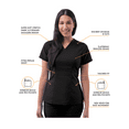 thumbnail image 4 of Adar Pro Flawless Classic Scrub Set For Women - Tailored Peplum Scrub Top & Tailored Yoga Scrub Pants, 4 of 7
