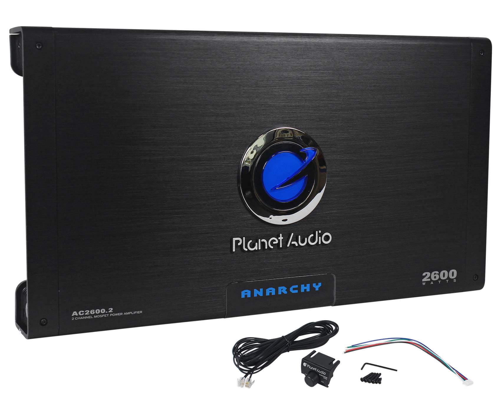 Planet Audio Anarchy AC2600.2 2600 Watt 2 Channel Car Amplifier+Amp Kit+Remote