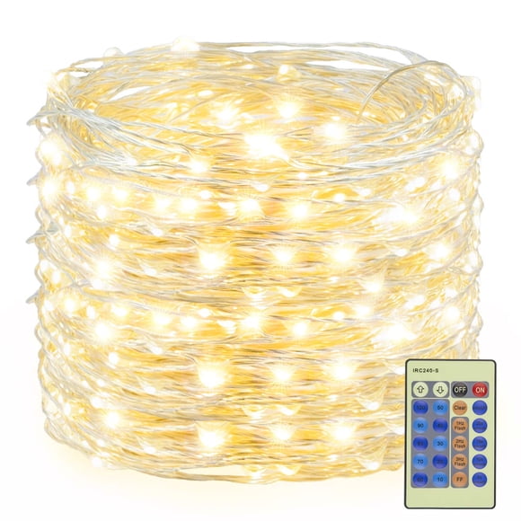 Cadena de luces Decute, 300 LED, 30 m, control remoto blanco cálido, 110 — 240 V