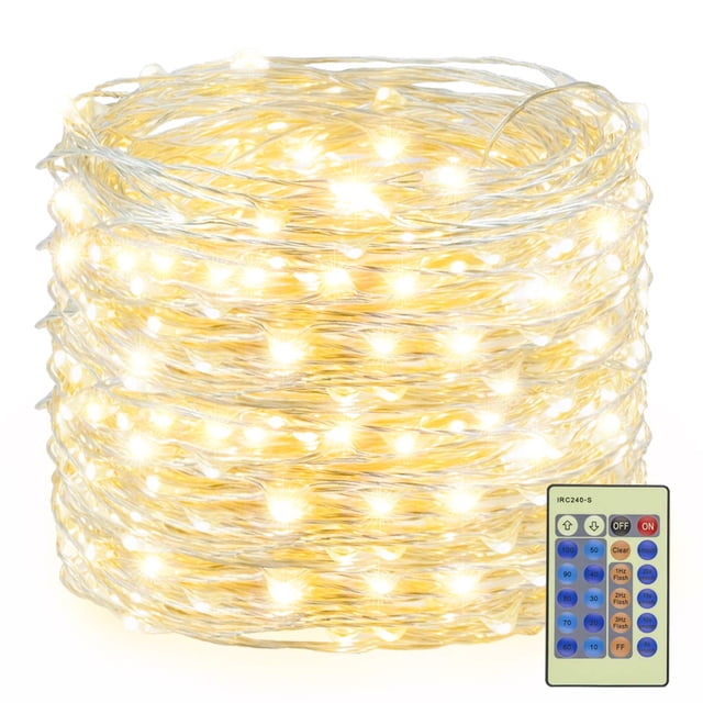 Cadena de luces Decute, 300 LED, 30 m, control remoto blanco cálido, 110 — 240 V