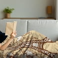 thumbnail image 3 of Eiffel Tower Soft Flannel Fleece Blanket, French Style Love in Paris Lettering with Outline Doodle Sketch Flowers, Cozy Plush for Indoor and Outdoor Use, 60" x 80", Beige Chocolate, by Ambesonne, 3 of 5