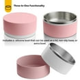 thumbnail image 6 of RTIC 3-in-1 Dog Bowl, Small, Stainless Steel Insulated Bowl, Silicone Lid, White & Dusty Rose, 6 of 7
