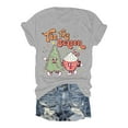thumbnail image 1 of TSADFHJI Hauts de Noël Grande Taille pour Femmes 4X T-Shirt Décontracté Col Rond / Manches Courtes pour Confort & Style L Gris, 1 of 2