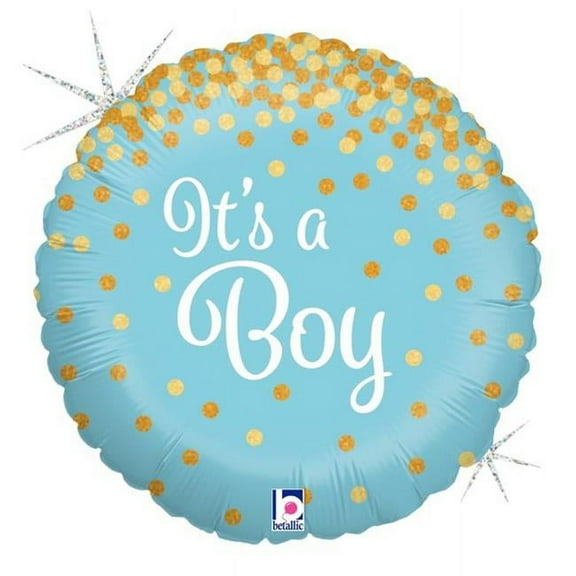 18 inch Glittering It's A Boy Betallic Foil Mylar Balloon - Party Supplies Decorations