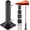 Black-2: Umbrella stand square base, variant on Heavy Duty Beach Umbrella Sand Anchor, Portable Screw-in Ground Anchor & 3 Sleeves (Fits 1-2" Poles), Windproof Beach Umbrella Stake, 2.2'' Fully Welded Spiral Design for Ultimate Stability