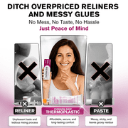 Cushion Grip Thermoplastic Denture Adhesive – Refits & Tightens Loose Dentures, Holds Up to 4 Days, Waterproof & Zinc-Free - 1 oz (Pack of 3)